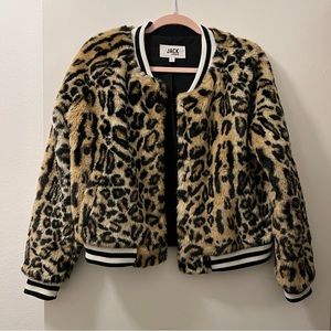 Copy - Jack by BB Dakota Furry Leopard Bomber Jacket